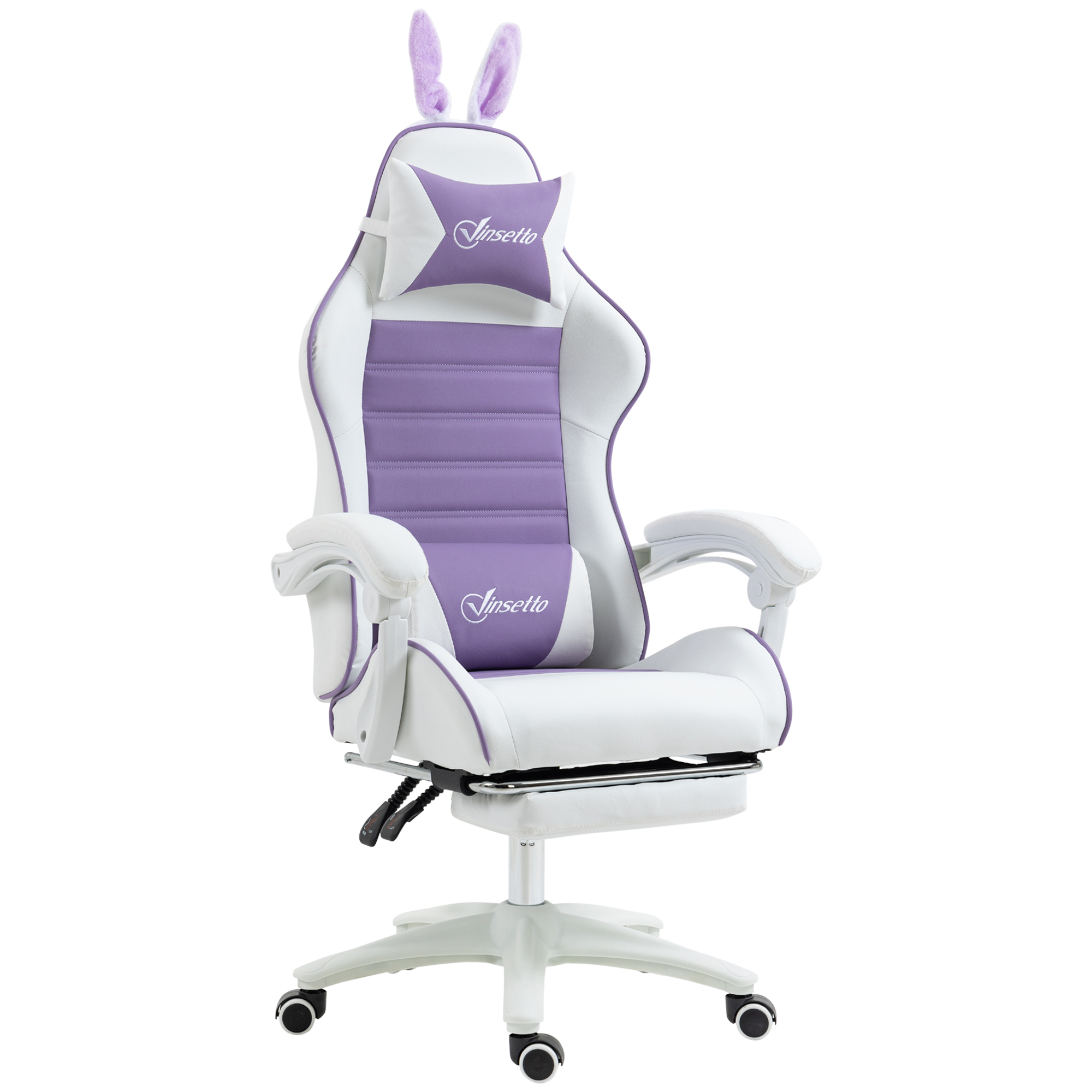 Mänguritool Ergonoomiline mänguritool nimmetoega, jalatugi, jänesekõrvad, peatugi, violetne