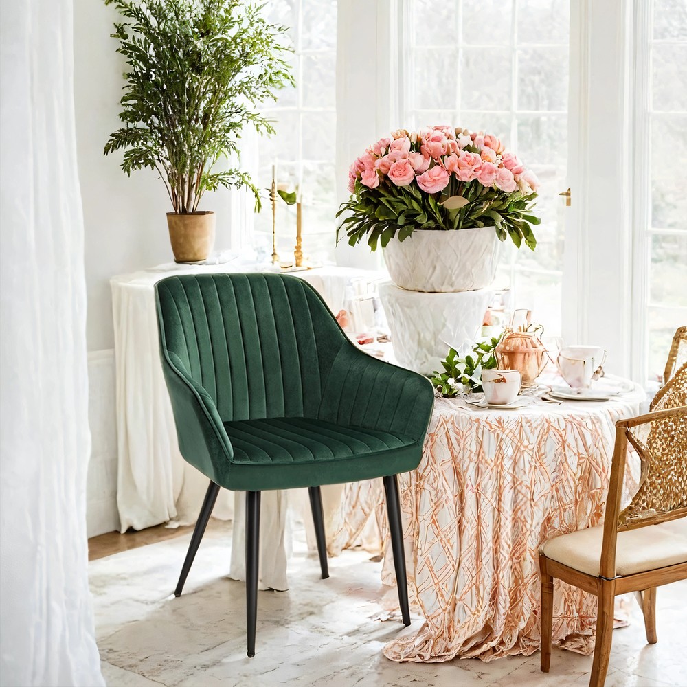 Söögitoa tool, sametist köögitool, käetugede ja metalljalgadega polsterdatud tool