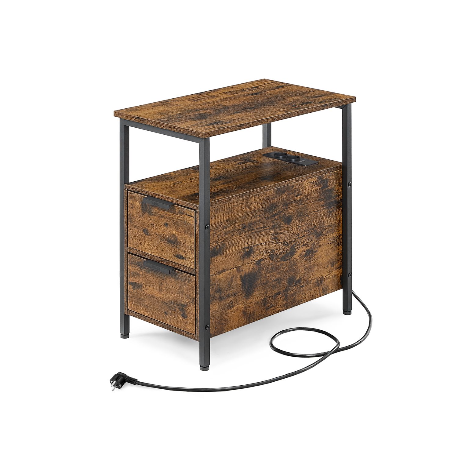 Abilaud ja öökapp integreeritud pistikupesadega, 2 sahtliga diivanilaud elutuppa või magamistuppa