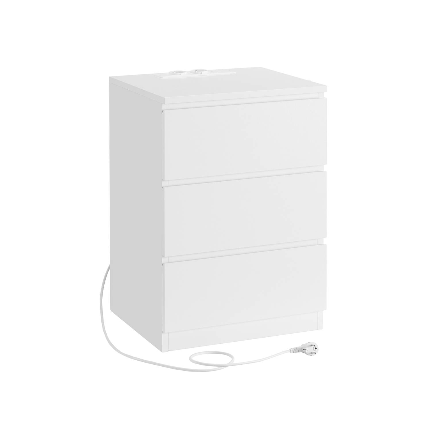 Abilaud 2 AC-pistikupesa magamistuba pilvevalge