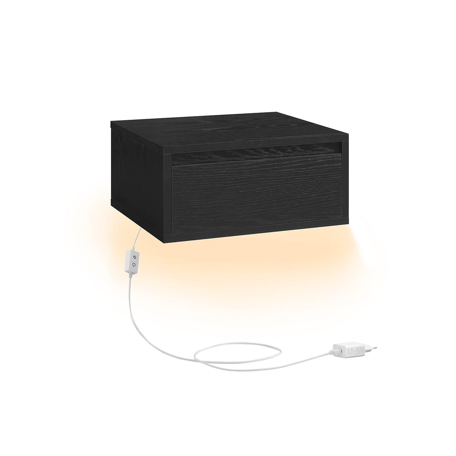 Öökapp rippuv valgustitega 3 värvitoonis eebenimust.