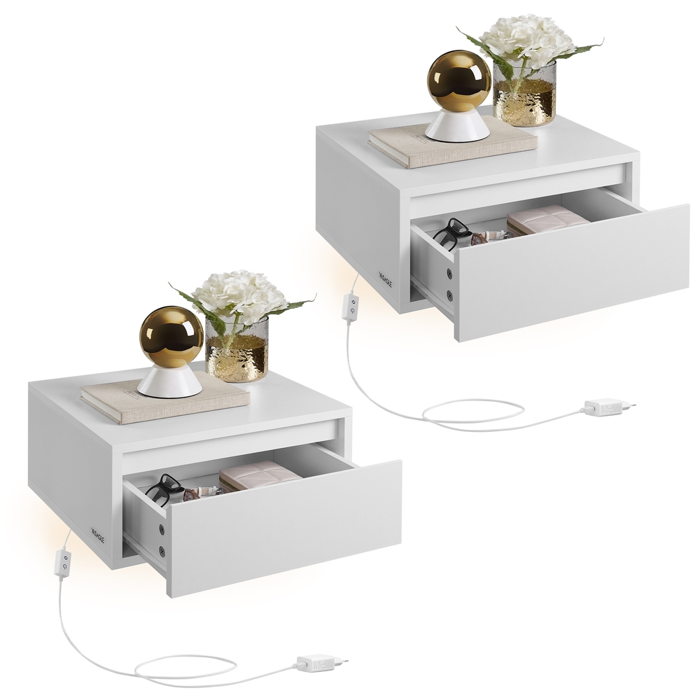 Riputatav öökapp, 2 tk komplekt tuledega, pilvevalge