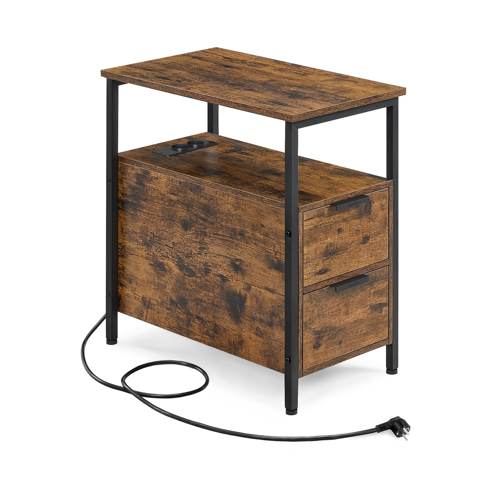 Külglaud, öökapp pikendusjuhtmega, 2 sahtlit