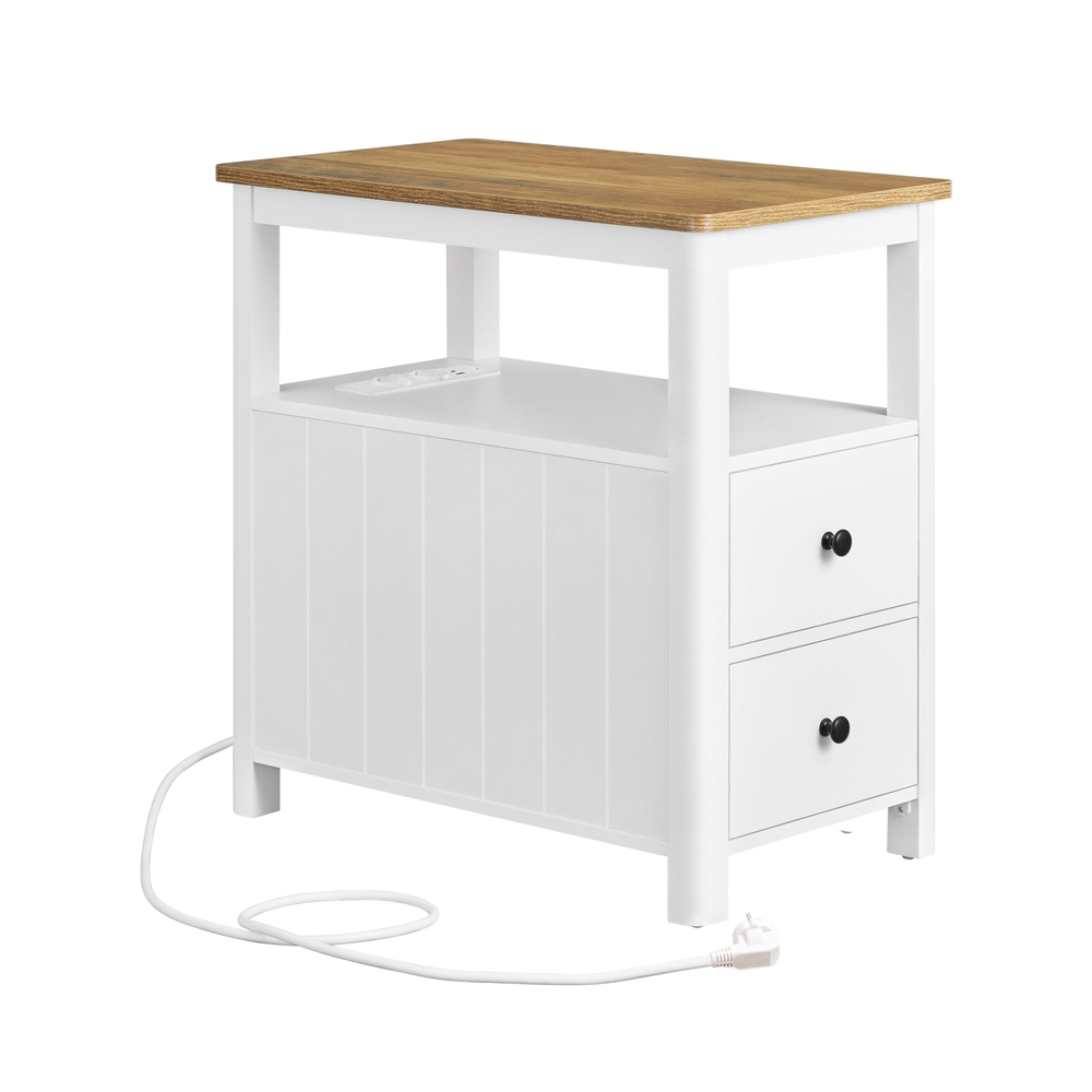 Abilaud, kitsas öökapp pikendusjuhtmega, 2 sahtlit