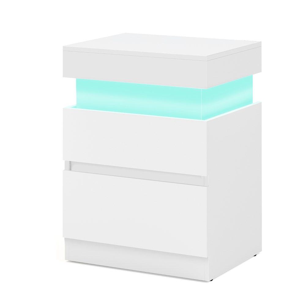 Külglaud laadimisjaamaga, öökapp valgustusega, pistikupesad