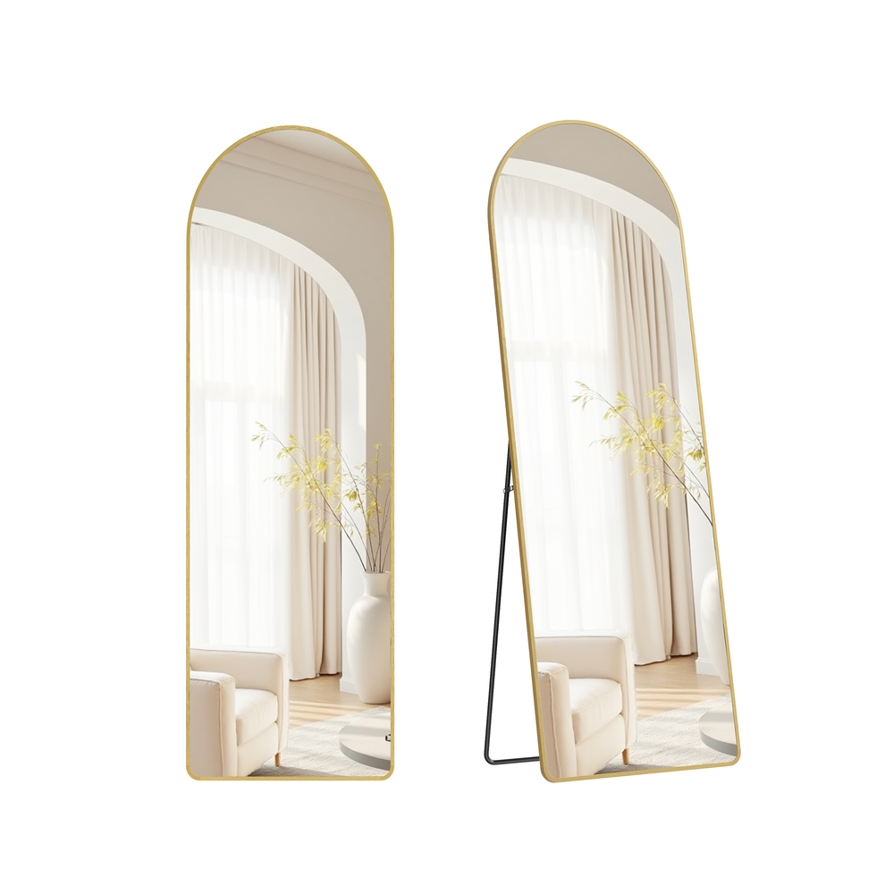 160 x 50 cm täispikk peegel kumera raamiga karastatud klaasist, kahvatukuldne