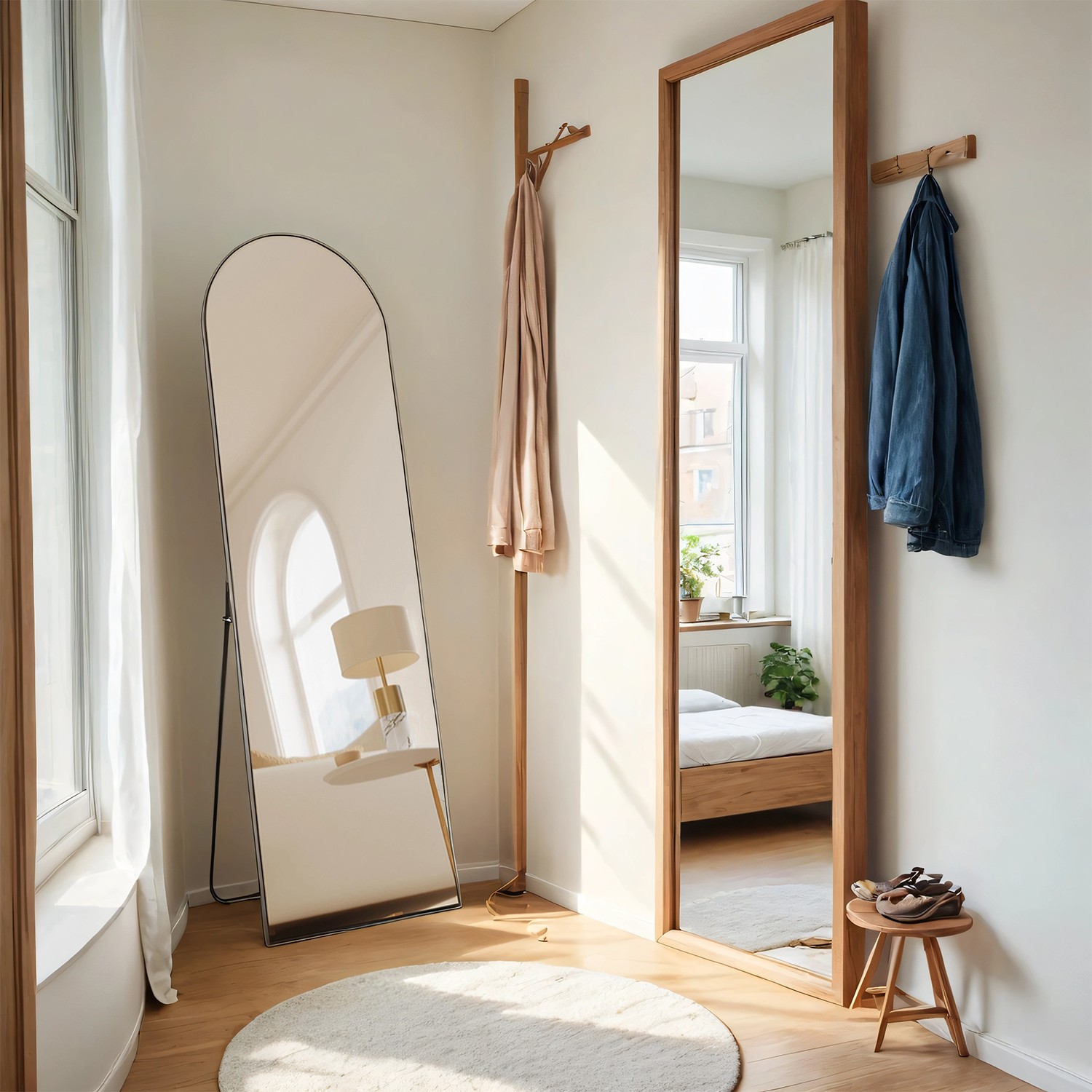 Täispikkuses peegel, kumer peegel, seisev või seinale kinnitatav peegel