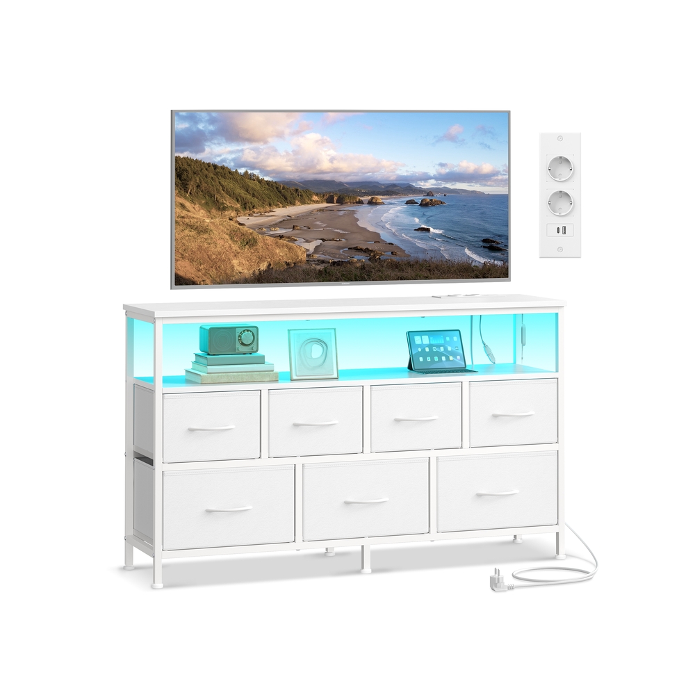 BELLAH kollektsioon - Kummut 7 sahtli ja 1 riiuliga, pilvevalge