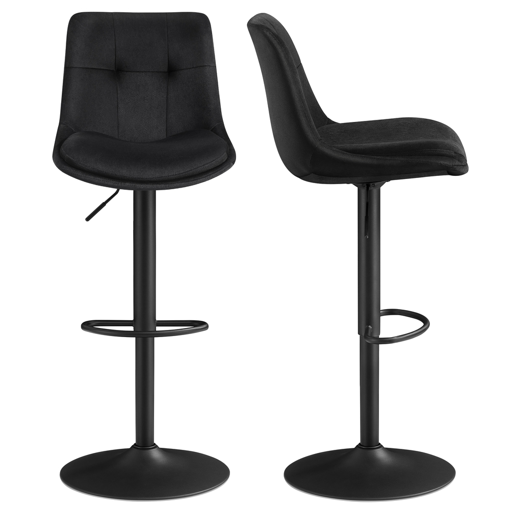 2 baaritooli, seljatoe ja jalatoega baaritoolid, kõrgus reguleeritav