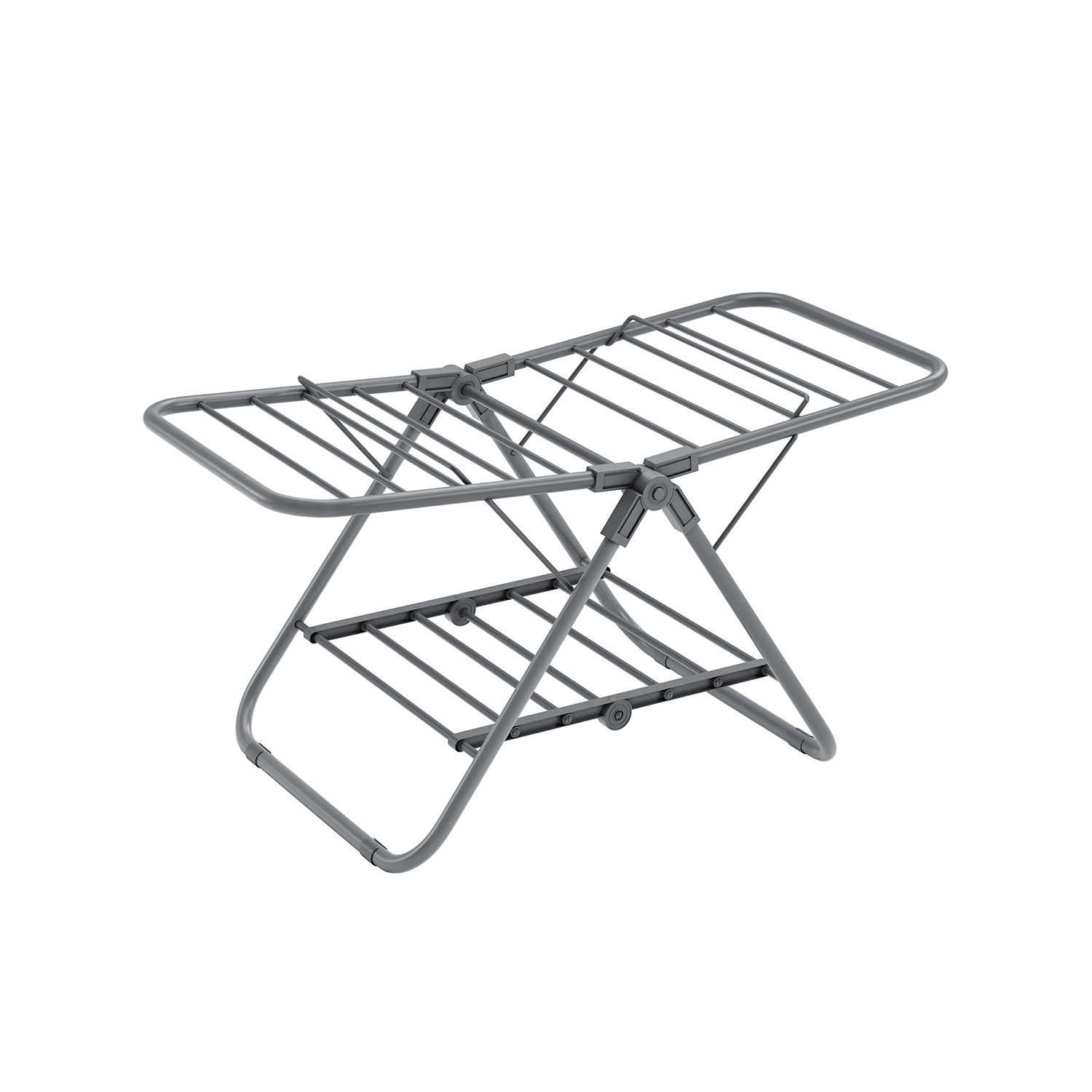 Metallist kahe tiivaga pesukuivatusrest, tuvi hall