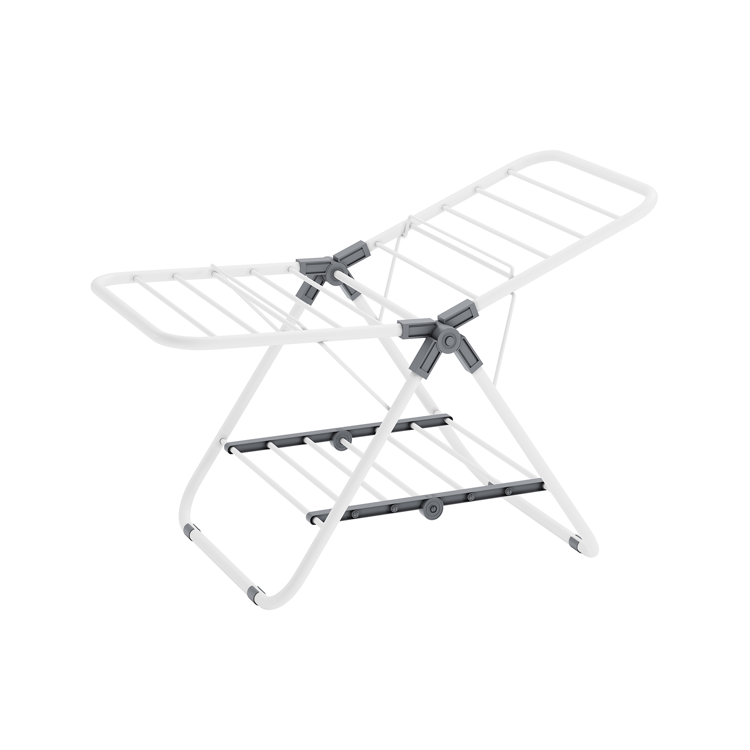 Väike pesukuivatusrest, 2 tiivaga kokkupandav kuivatusrest, metallist, ruumisäästlik, 44 x 101 x 54 cm
