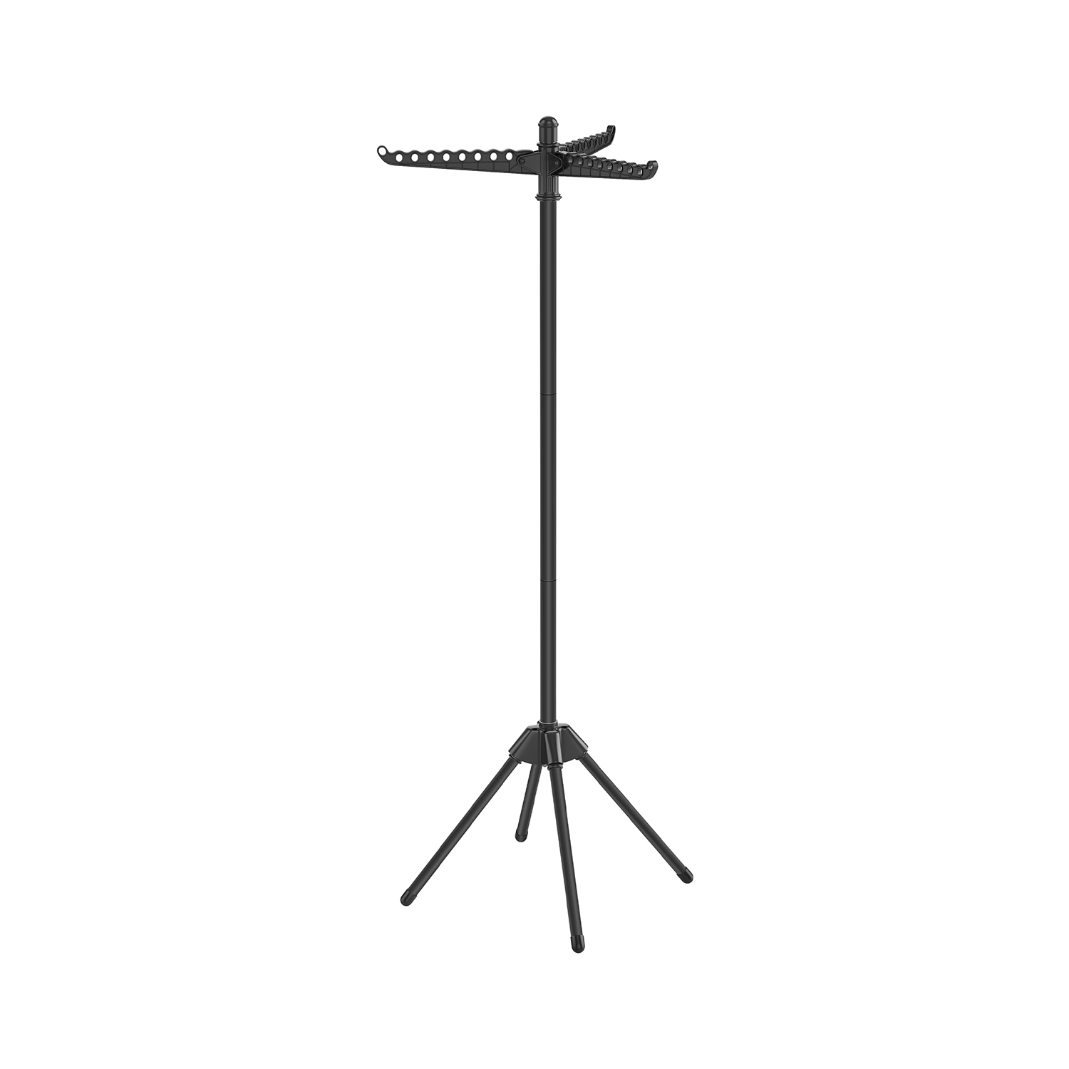 Rõivaõhutaja 3 pöörleva käe ja 4 jalaga musta värvi