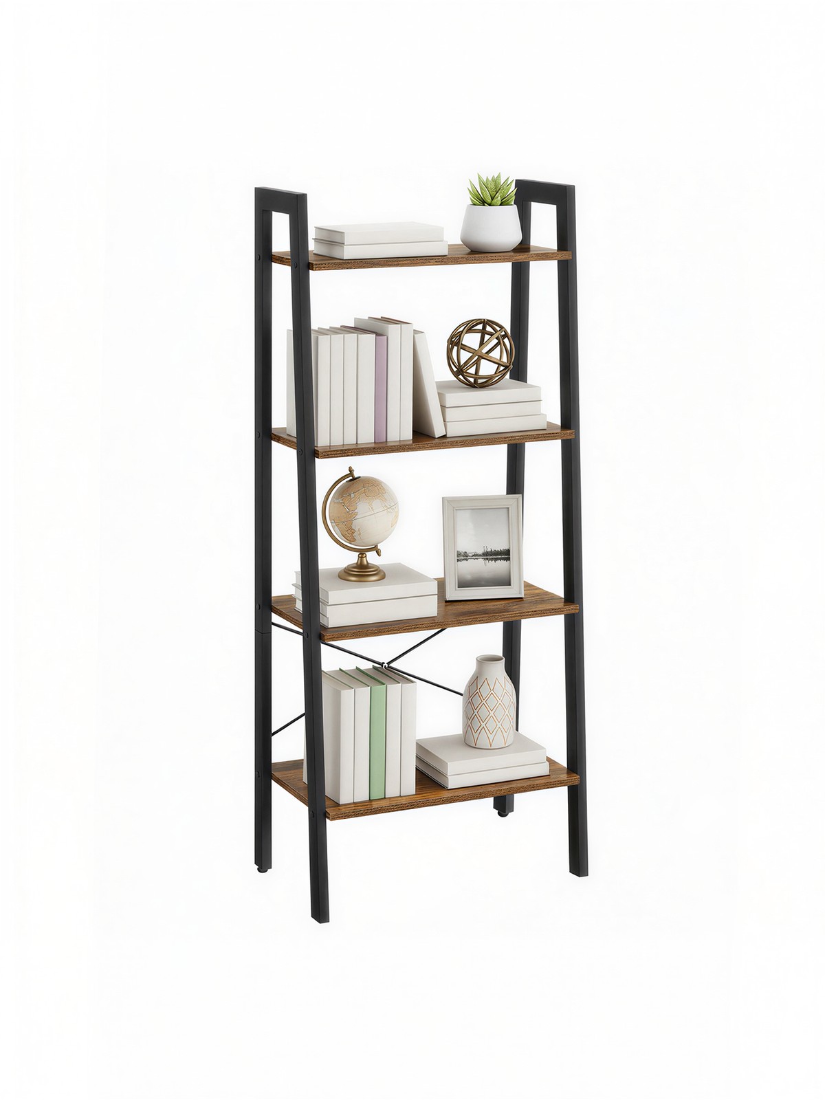 Eraldiseisev neljatasandiline raamaturiiul, moodne