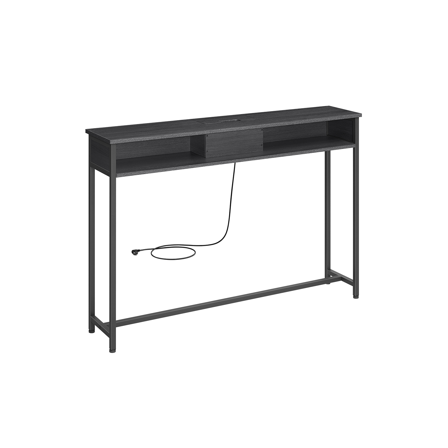 Pistikupesadega konsoollaud, kitsas antratsiithall-tindimust