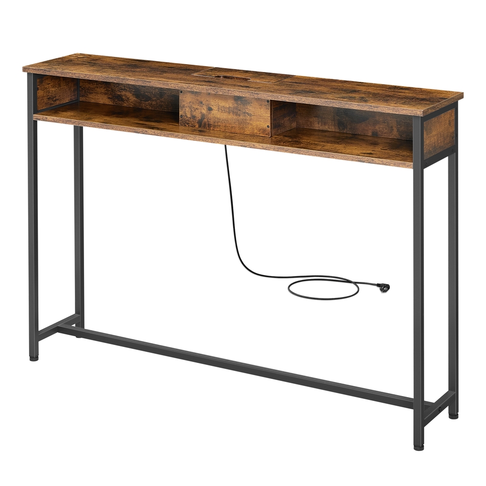 Konsoollaud pistikupesadega, abilaud kahe sektsiooniga, kitsas