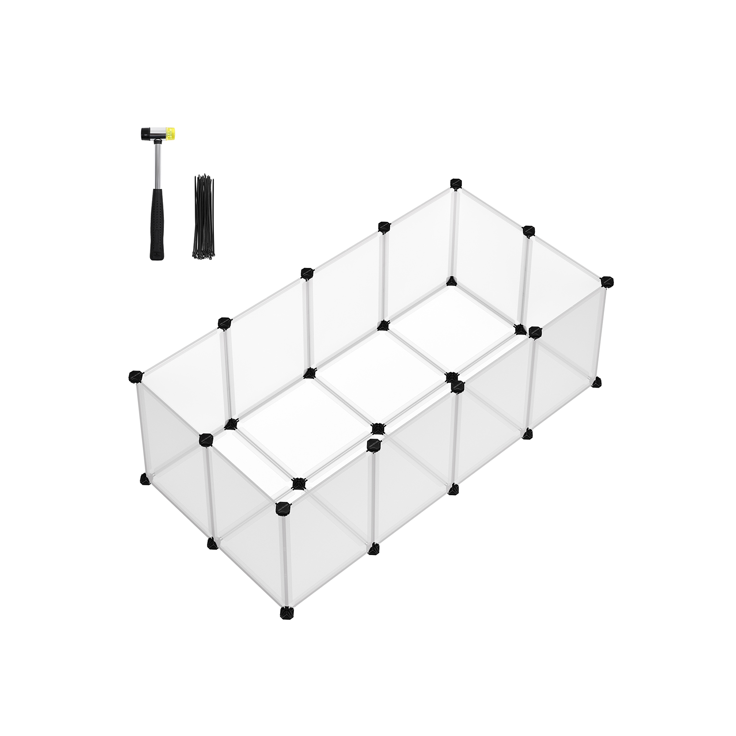 Valgete plastikust põrandapaneelidega välikapp