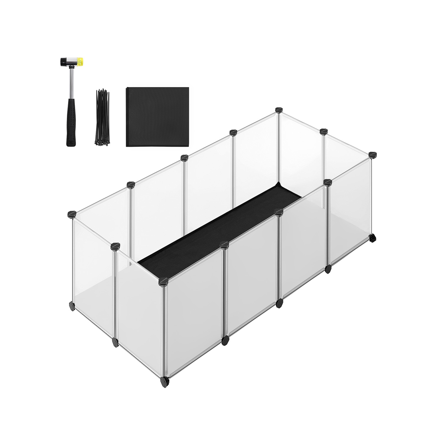 Põrandapaneelidega väikeloomade aedik 125 x 63 x 42 cm