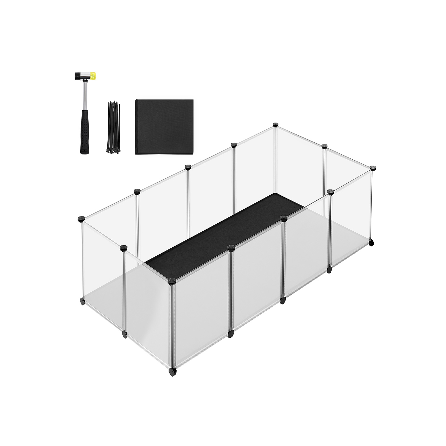 Põrandapaneelidega väikeloomade aedik 143 x 73 x 46 cm