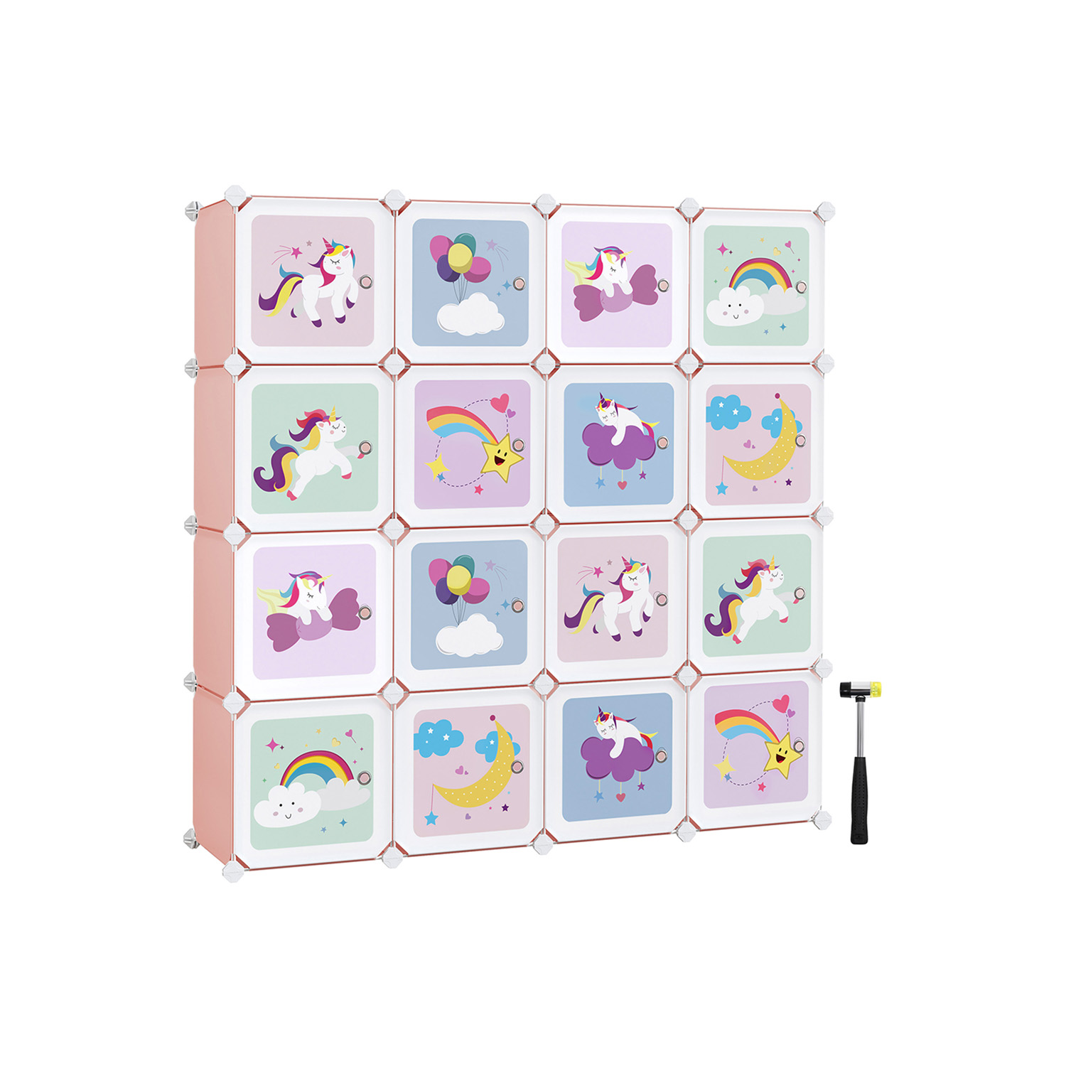 Riiulisüsteem lastele 16 kuubiku komplekt