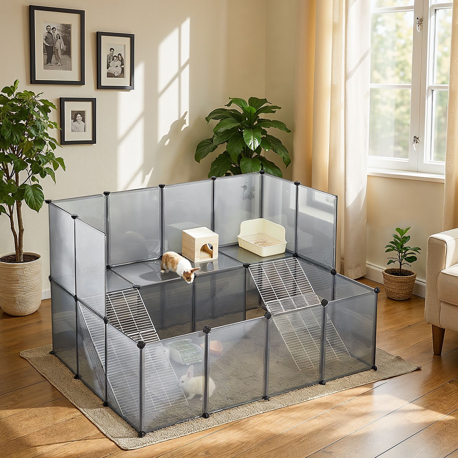 Küülikute õueaedik, väikeloomade aedik, 143 x 108 x 93 cm