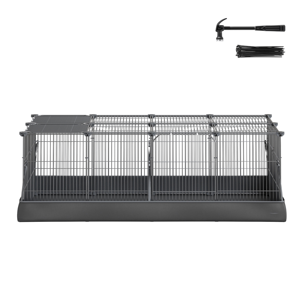 Väikeloomade mänguaedik kahekordsete ustega, õueala küülikutele, merisigadele