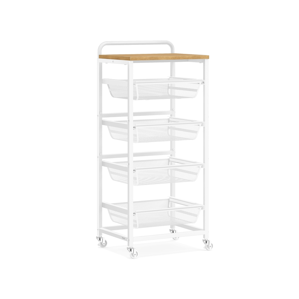 Serveerimiskäru mitme tasapinna ja väljatõmmatavate korvidega