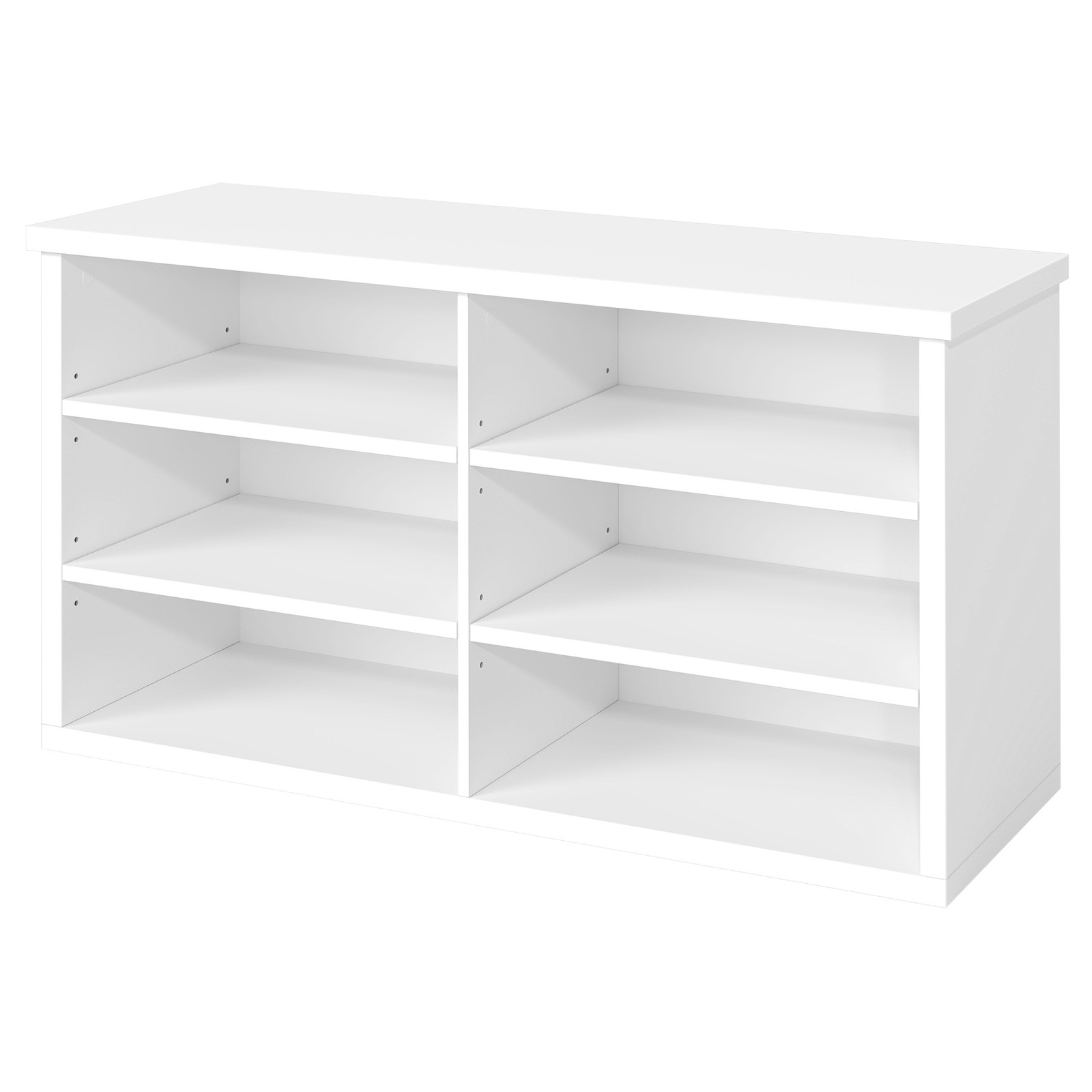 Jalanõude riiul pingiga, reguleeritavate sektsioonidega, 6 riiulit