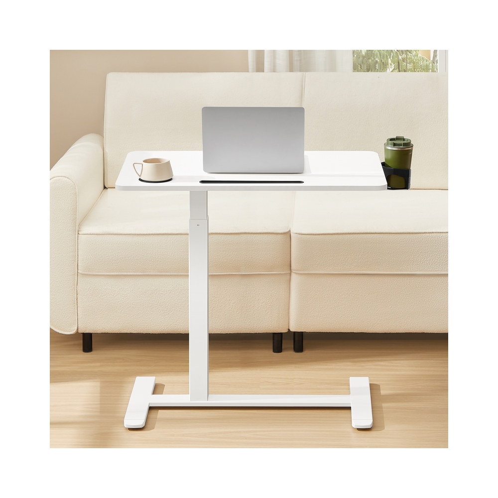 Rullikutel abilaud ja mobiilne sülearvutilaud, reguleeritav kõrgus, 2 topsihoidjat ja telefonipesa, 70 x 40 cm