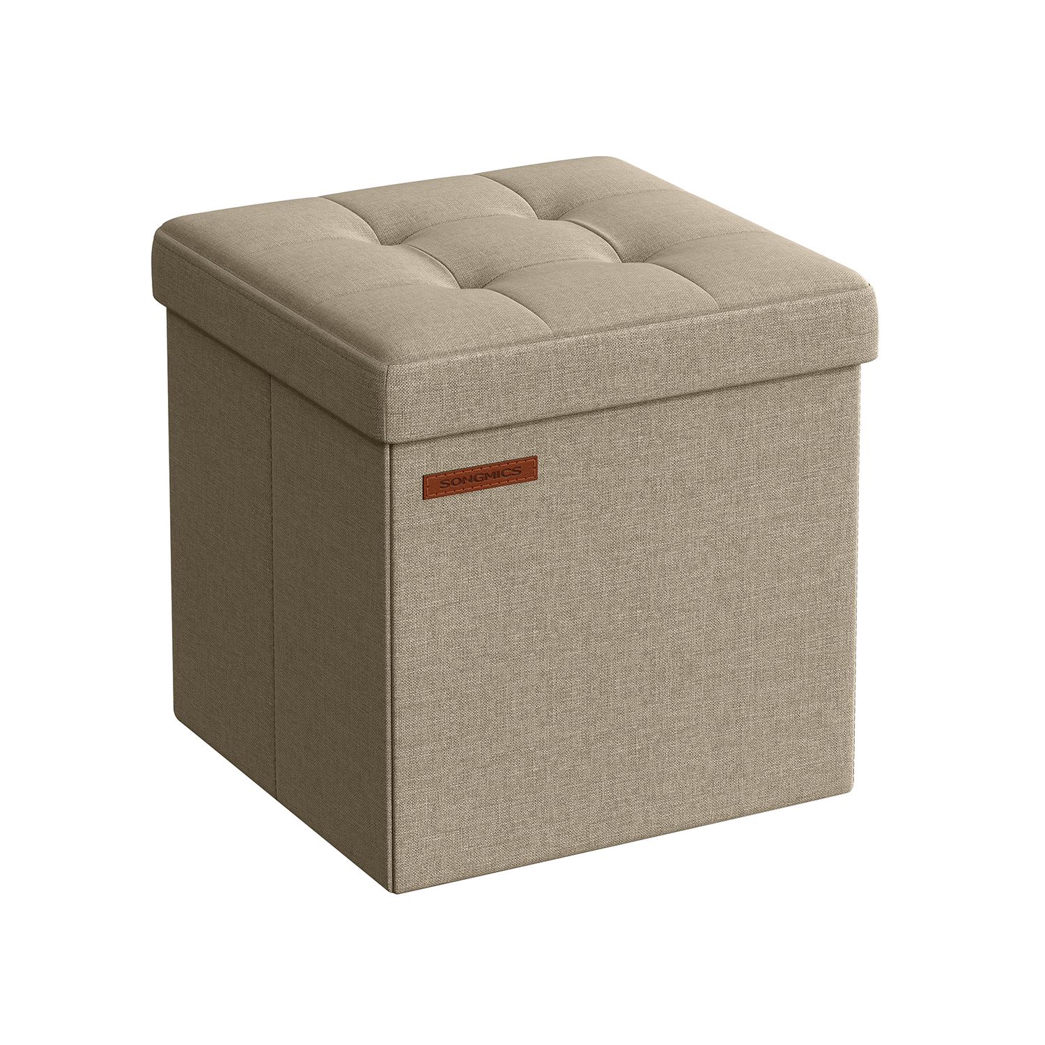 Kokkupandav taburet panipaigaga 30 x 30 cm kaamelipruun