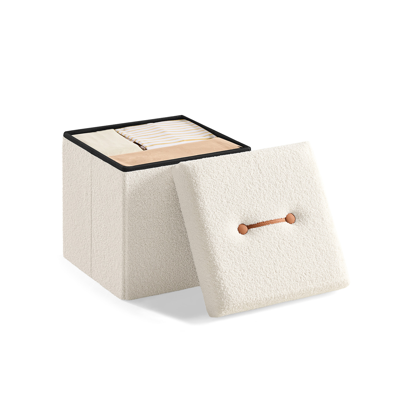 Panipaigaga taburet 38 x 38 x 38 cm kreemvalge