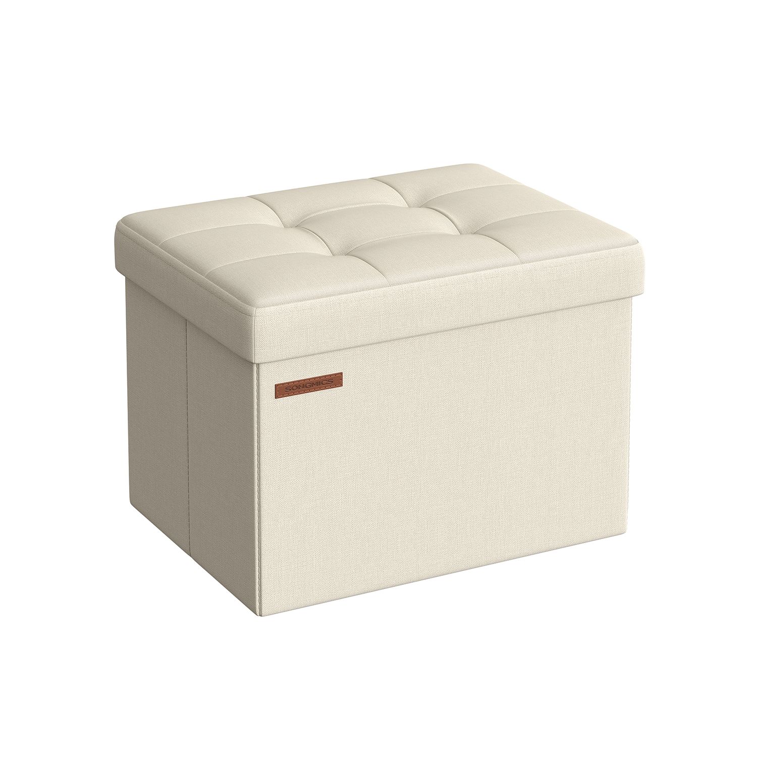 Kokkupandav taburet panipaigaga 31 x 41 cm kreemvalge