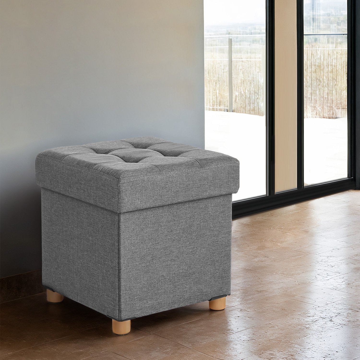 Istumiskast hoiuruumiga, väike kokkupandav istepink, 38 x 38 x 40 cm