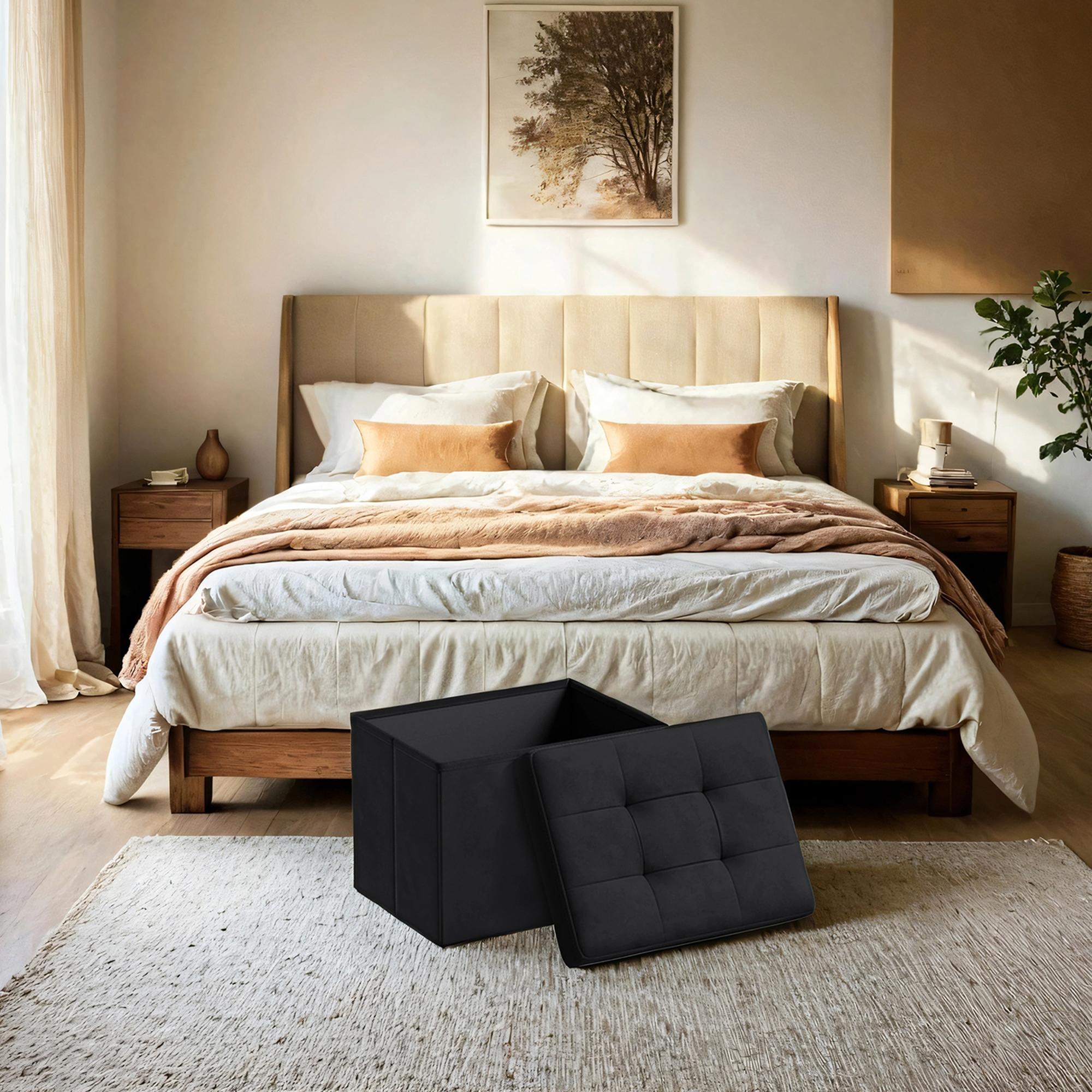 Sametist hoiupingiga istepink, kokkupandav istmekast, kaanega hoiukast