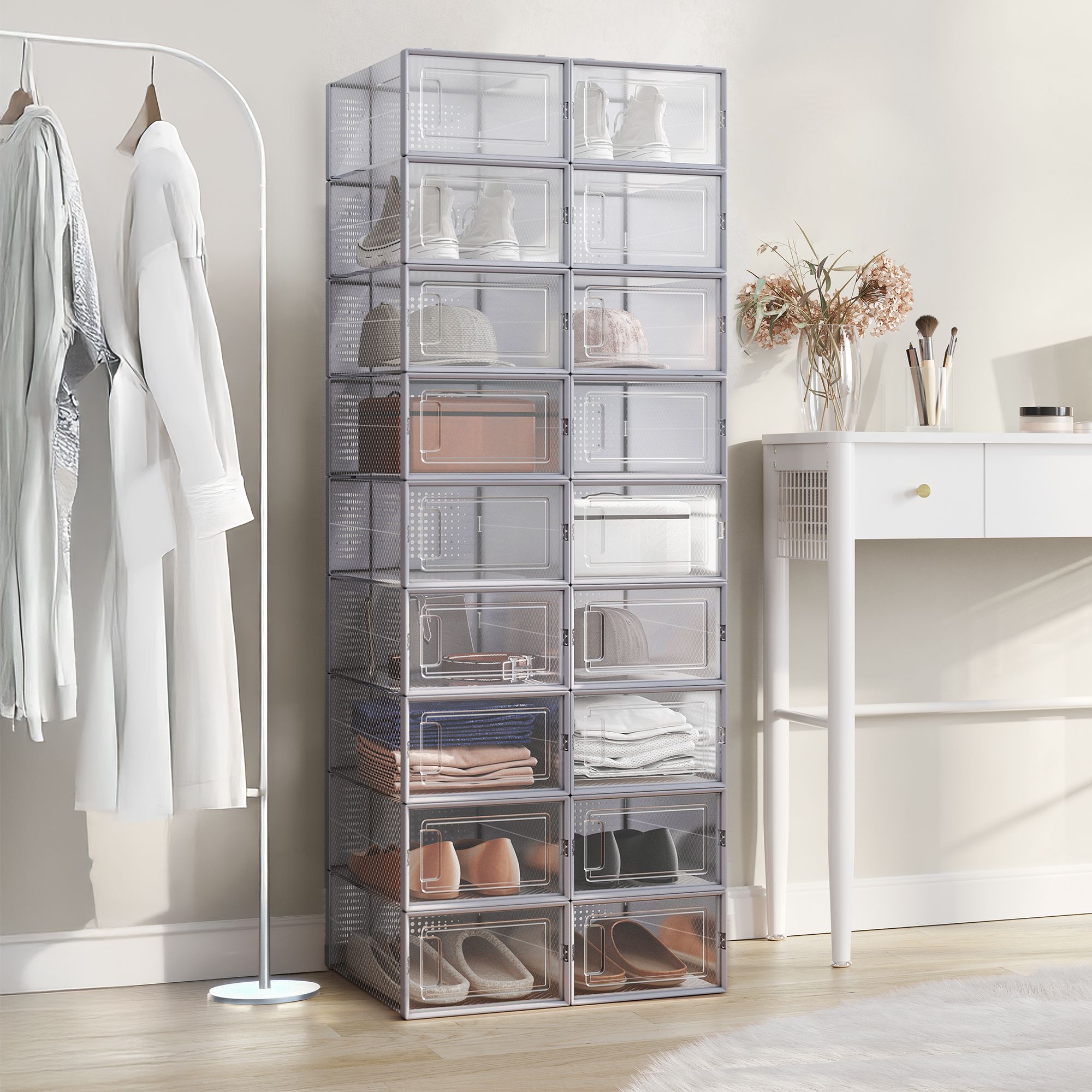 Kingakastid, 18-osaline komplekt, plastist kingakorraldaja