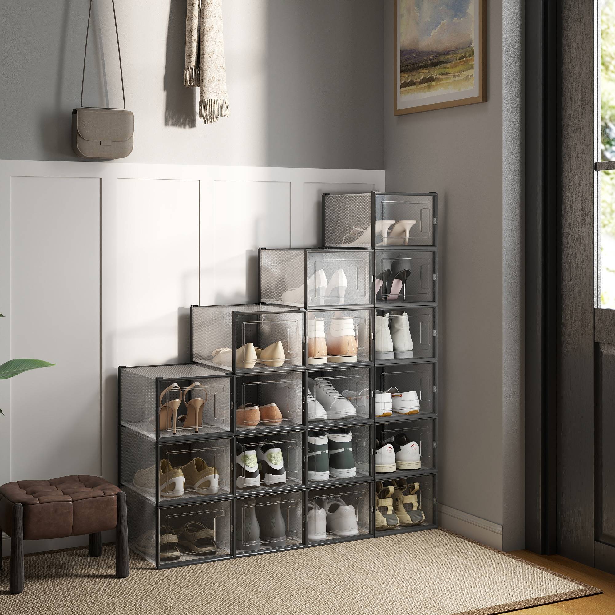 Kingakastid, 18-osaline komplekt, plastist kingakorraldaja