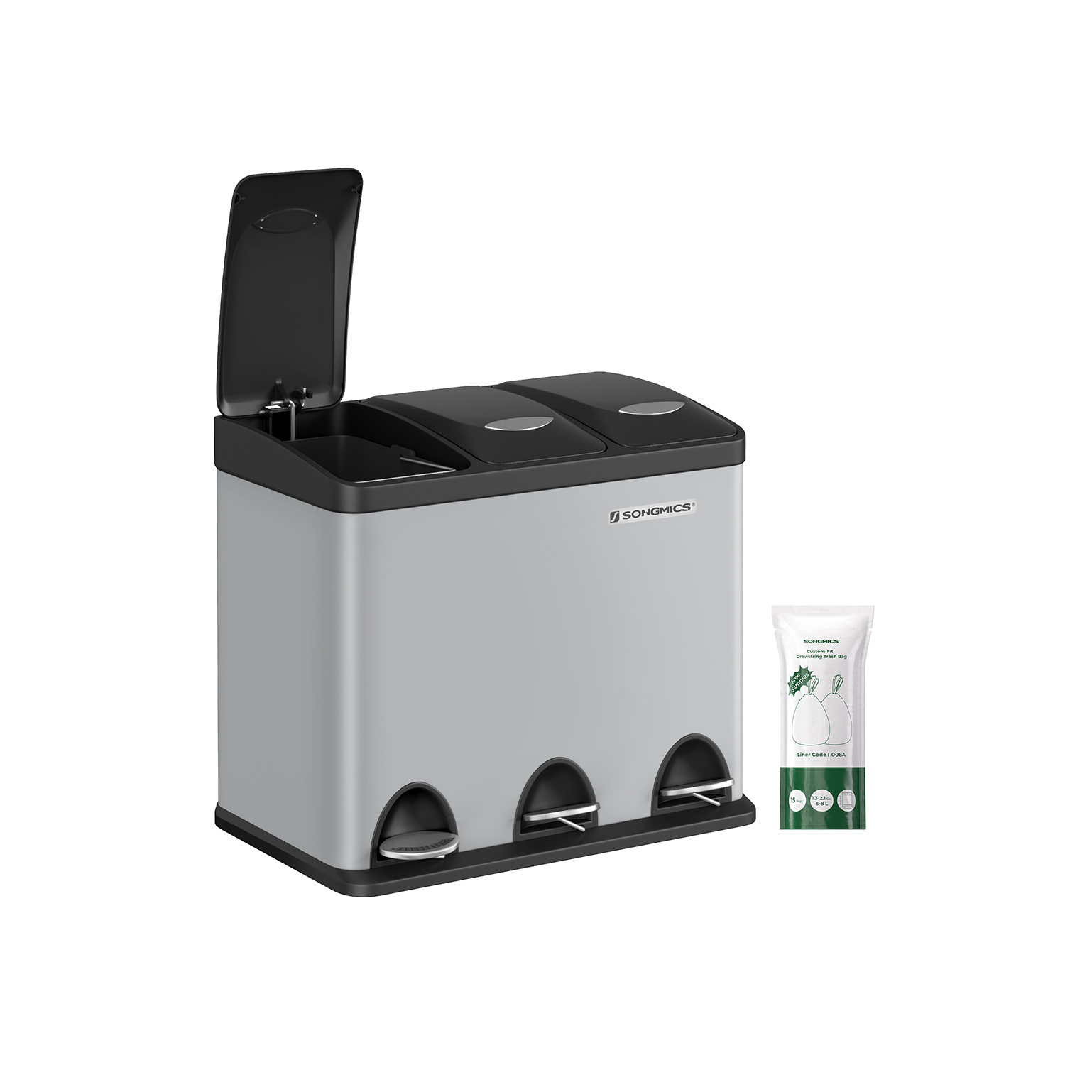 Köögi prügikast 3 x 8 liitrit