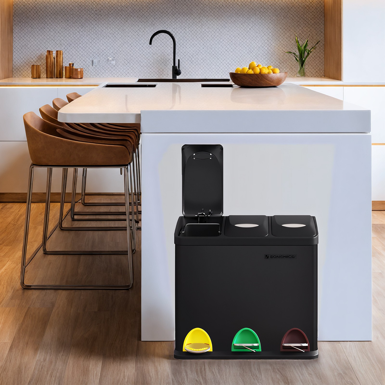 Prügikast köök, 3 x 8 L, väike maht