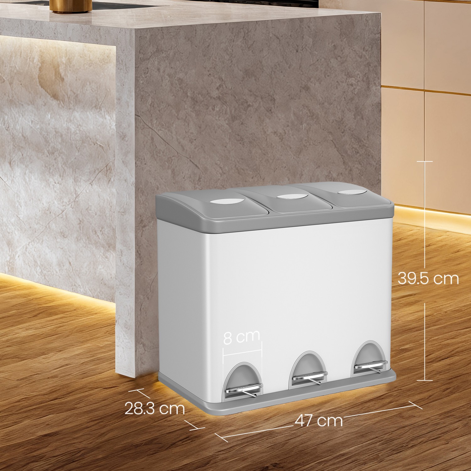 Köögiprügikast, 3 x 8 L, väike maht