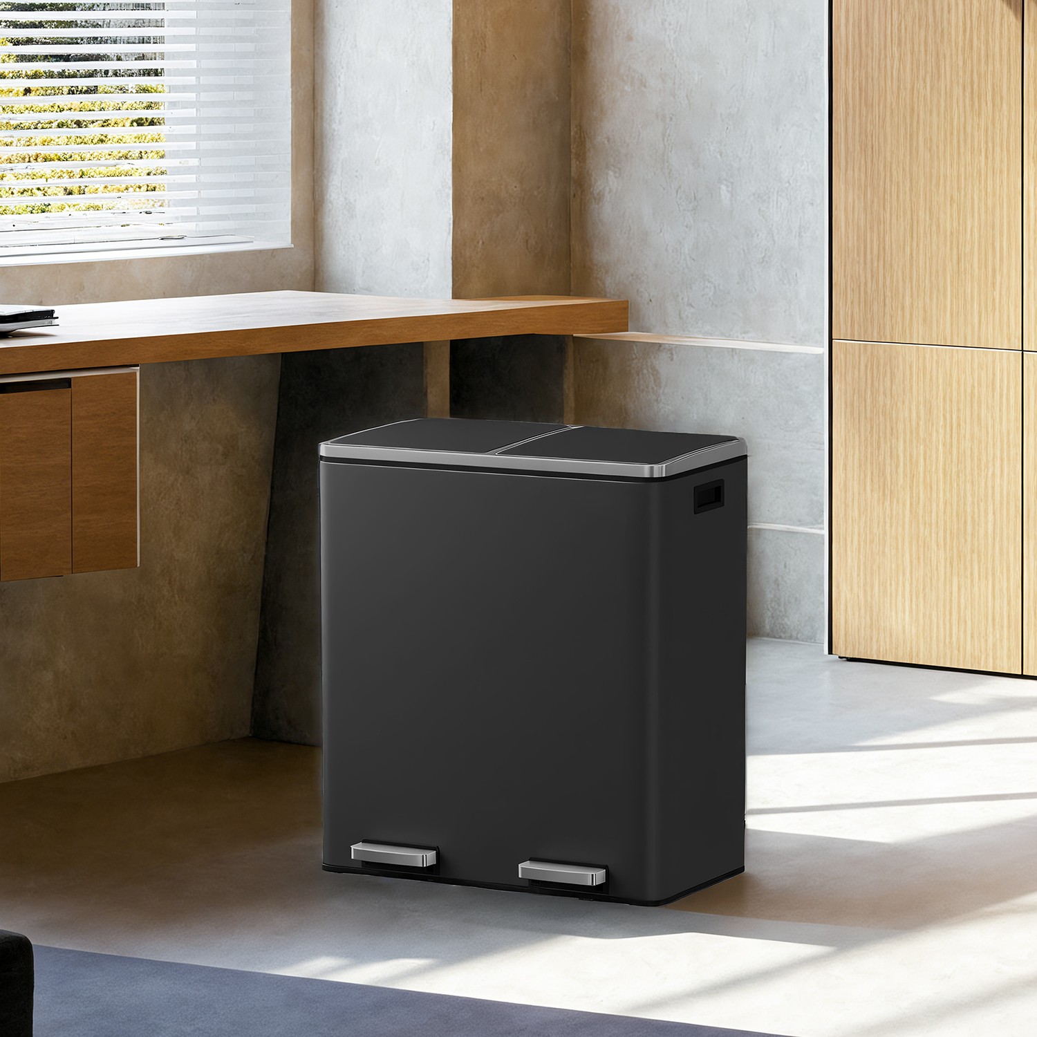 Prügikast, 2 x 30 liitrit, 2 sektsiooni