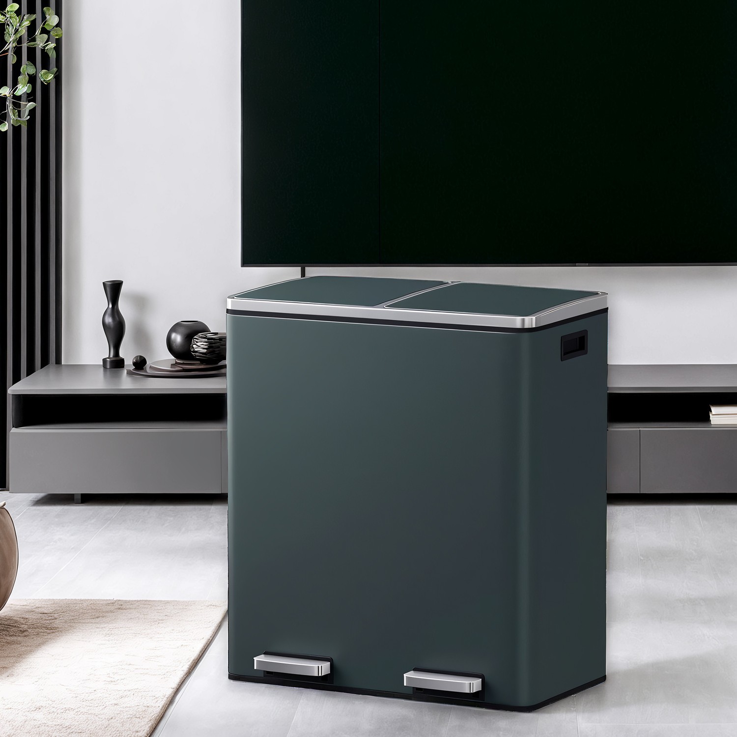 Prügikast, 2 x 30 liitrit, 2 sektsiooni