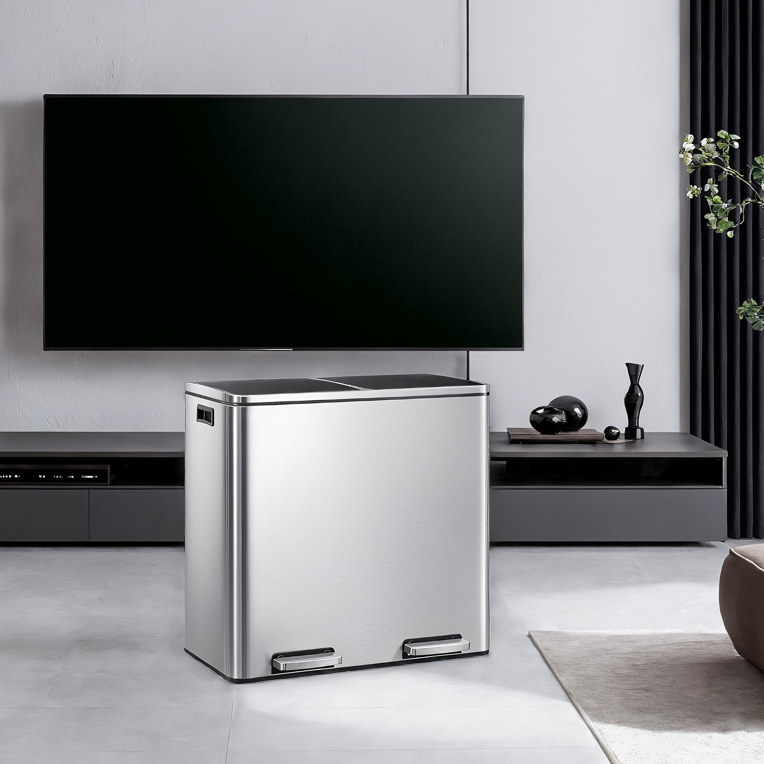 Prügikast, 2 x 30 liitrit, 2 sektsiooni