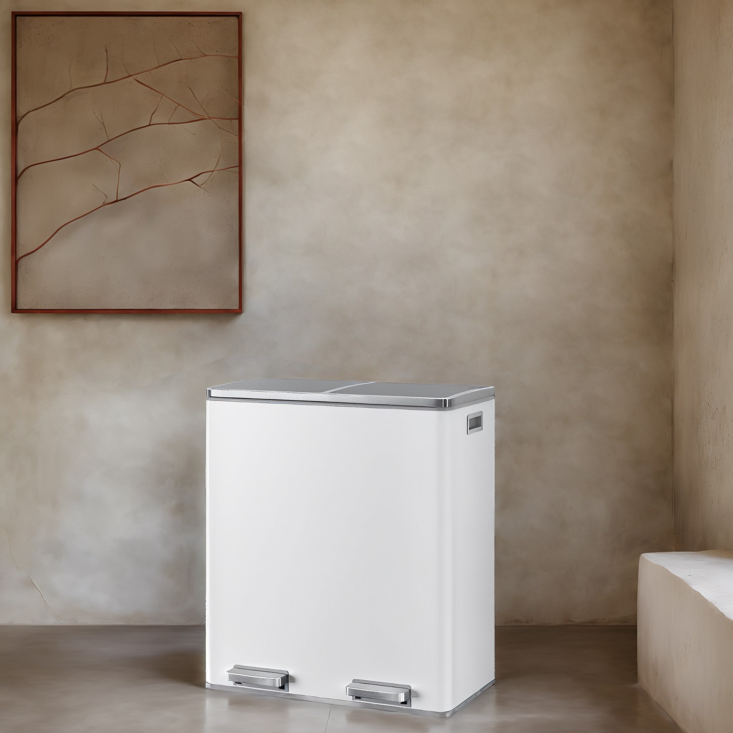 Prügikast, 2 x 30 liitrit, 2 sektsiooni