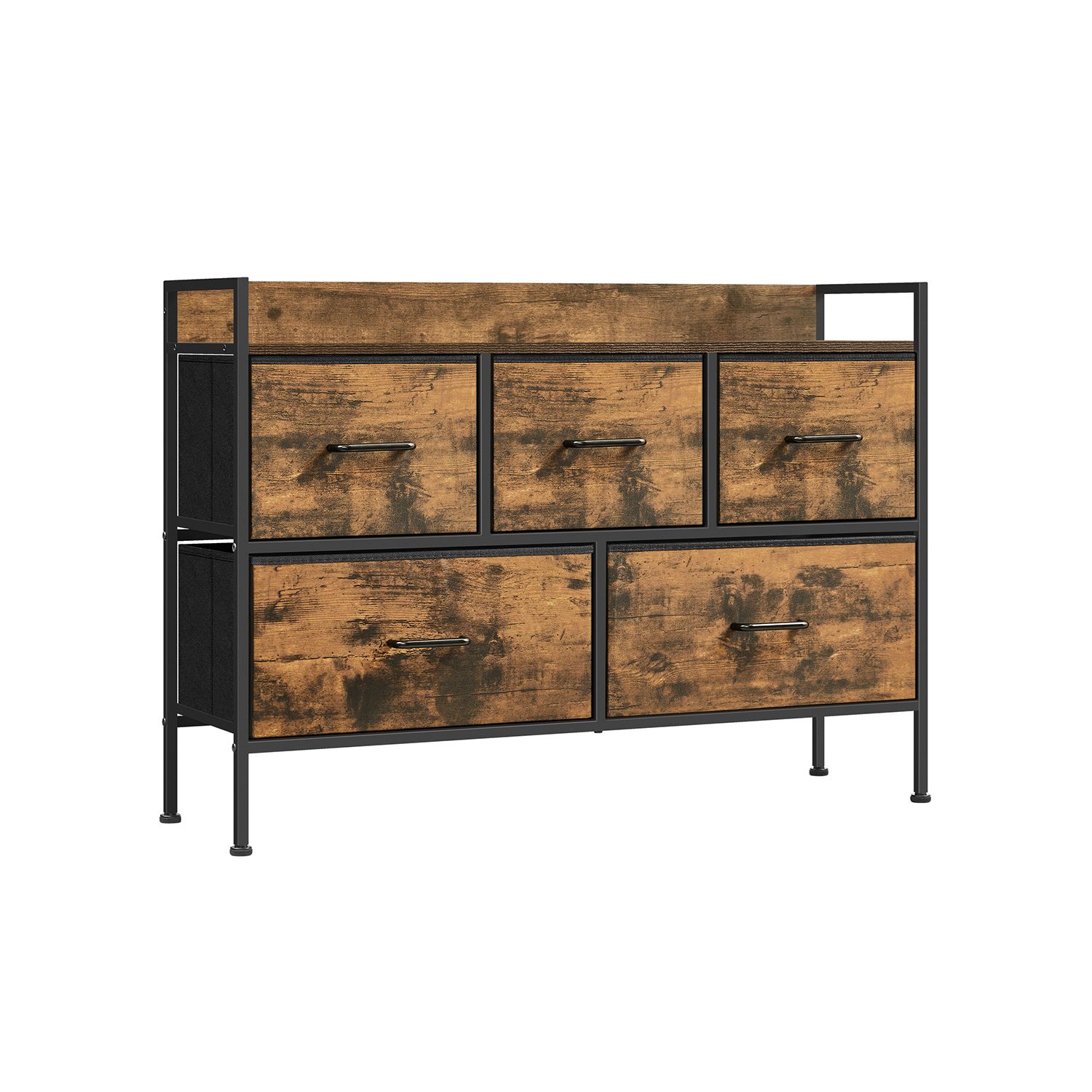 5 riidest sahtliga kummut vintage pruuni-tindimust