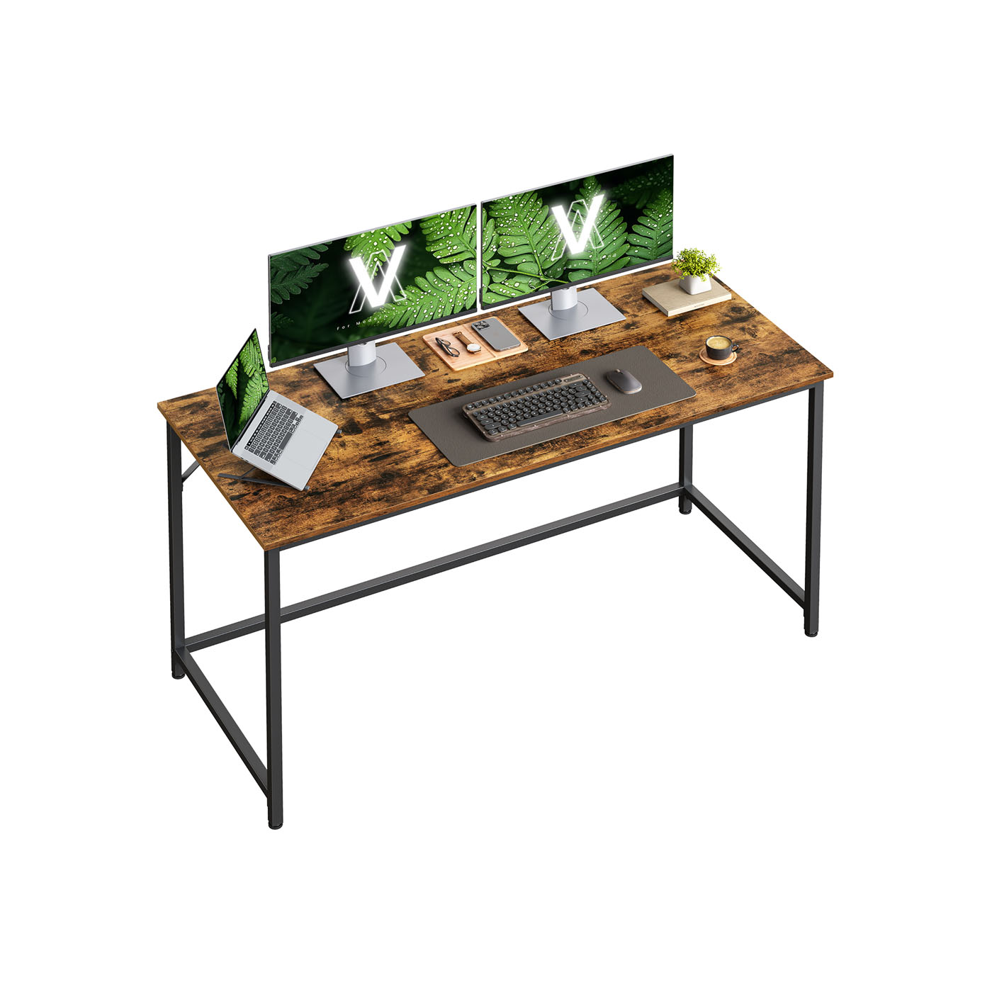 Tööstusdisaini kirjutuslaud vintagepruun-must