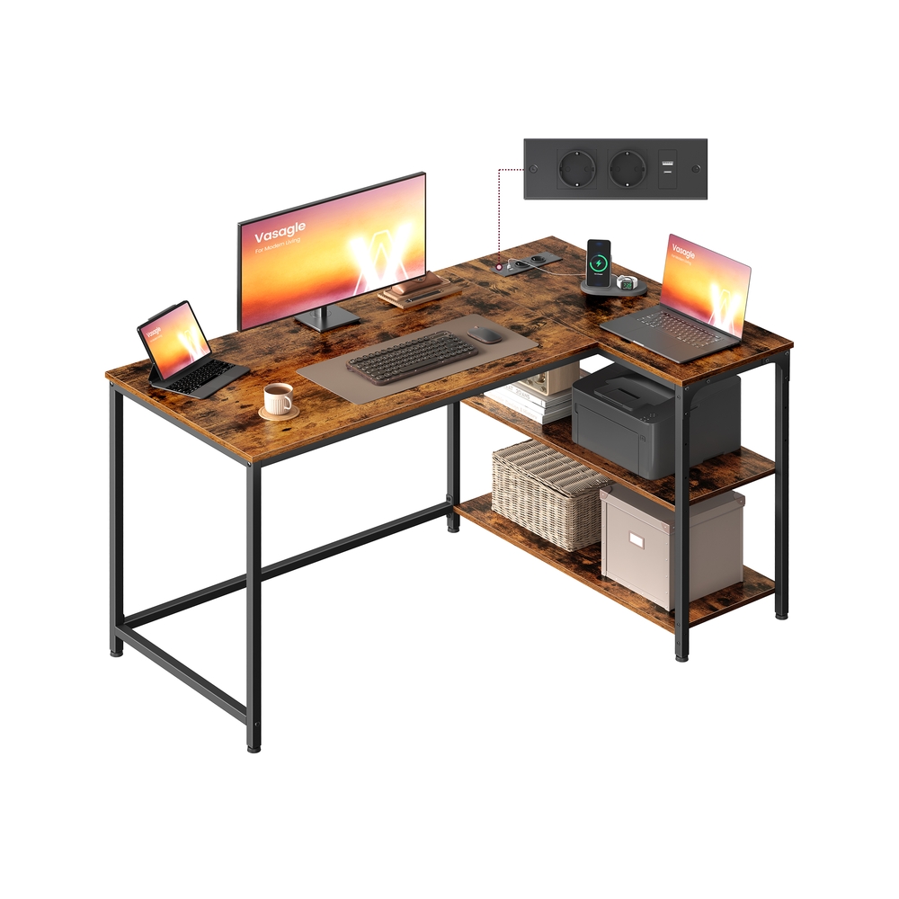 L-kujuline nurgalaud hoiuruumiga kodukontorisse