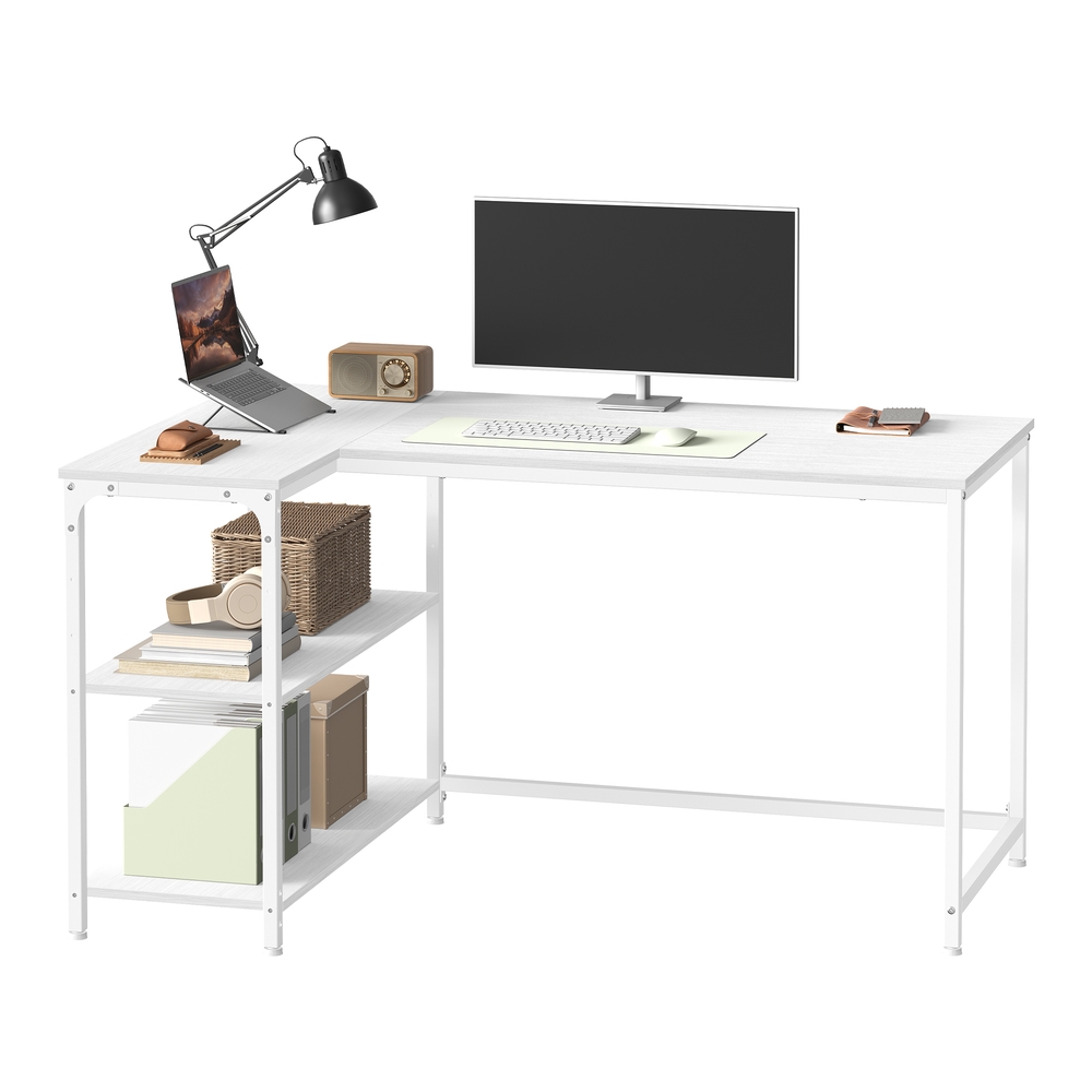 Panipaigaga laud, L-kujuline arvutilaud, kõrgusega reguleeritav riiul