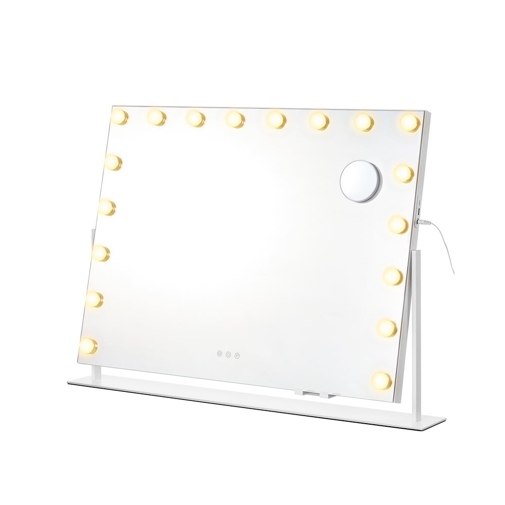 Meigipeegel valgustuse ja 18 mattvalge LED-pirniga