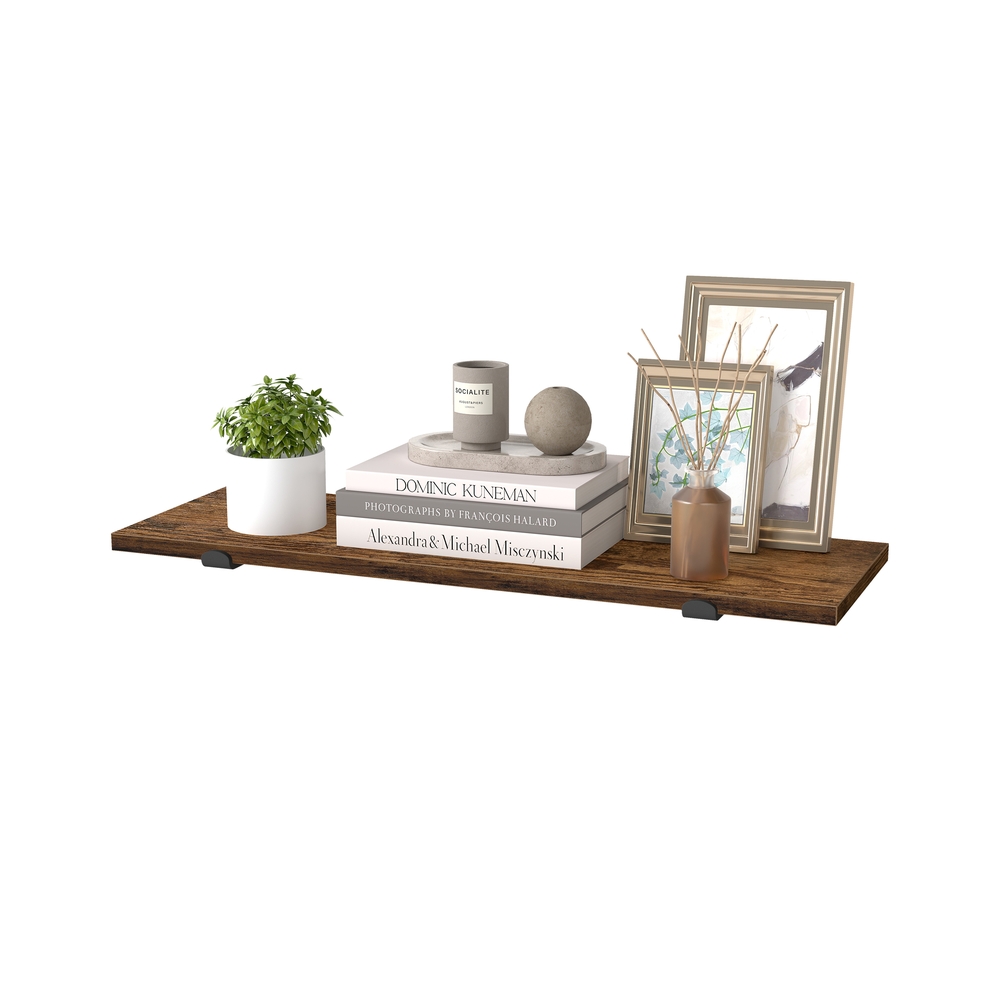 Seinariiul 20 x 60 x 7 cm, kandevõime kuni 10 kg, vintage-pruun-mattmust