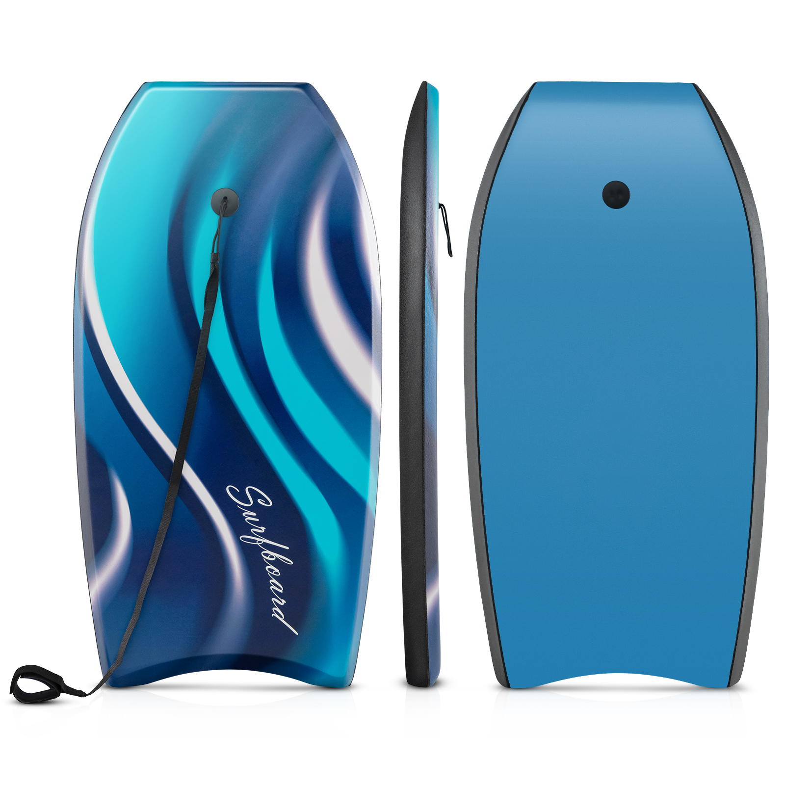 Kerge ja vastupidav lainelaud ning boogie-board randa (suurus L) (104 cm) sinine