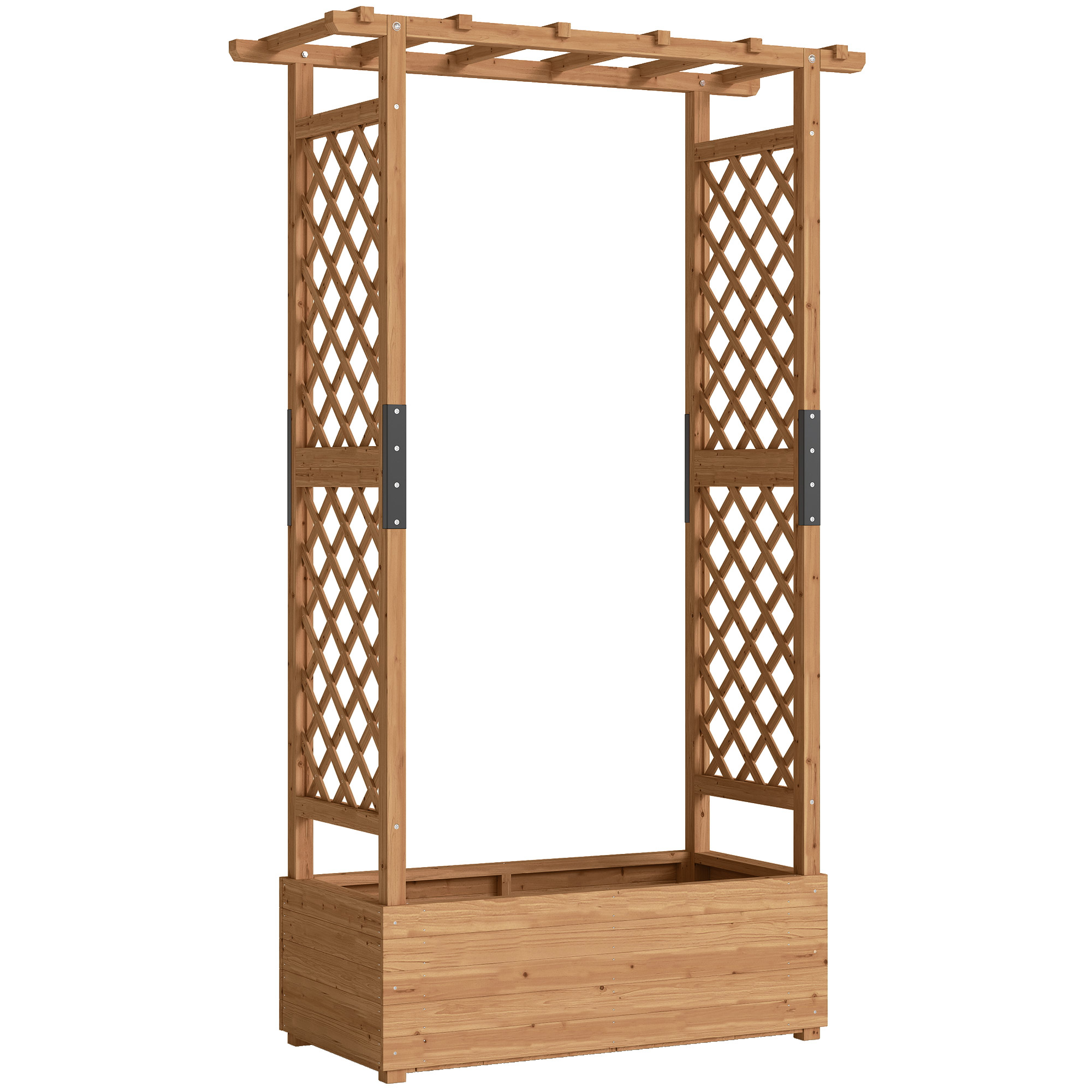 Kõrgpeenar võre ja katusega lillede, puuviljade, köögiviljade ja ürtide jaoks, 110 x 44 x 181 cm, puit, oranž